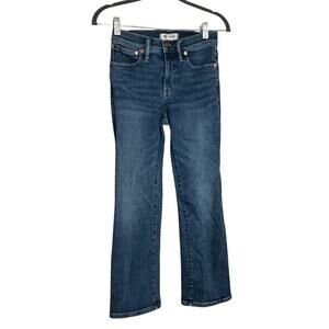 Madewell Woman’s Cali Demi Bootcut Mid Rise Cropped Denim Blue Jeans Size 25